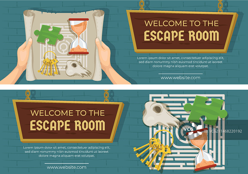 密室逃脱横幅模板图片素材