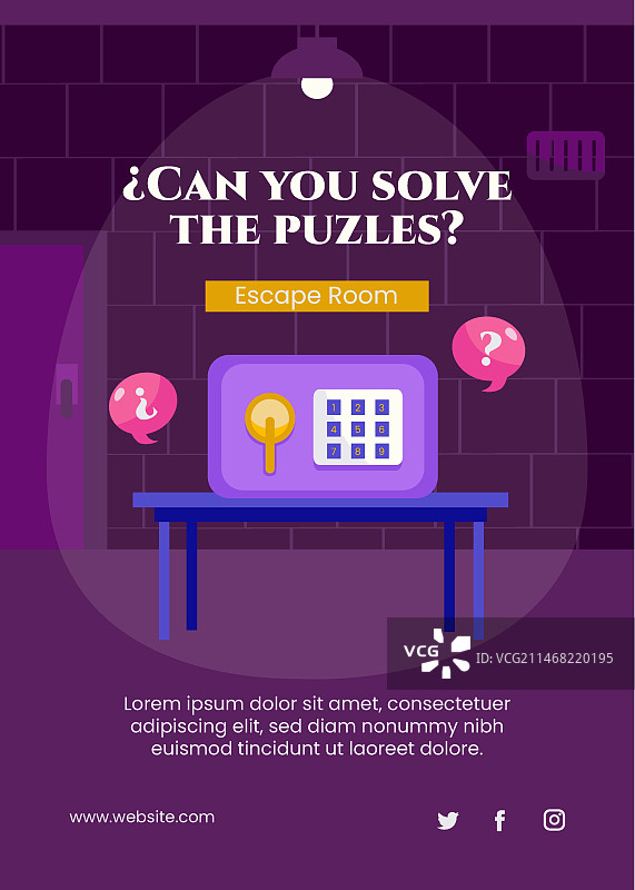 手绘密室逃脱海报模板图片素材