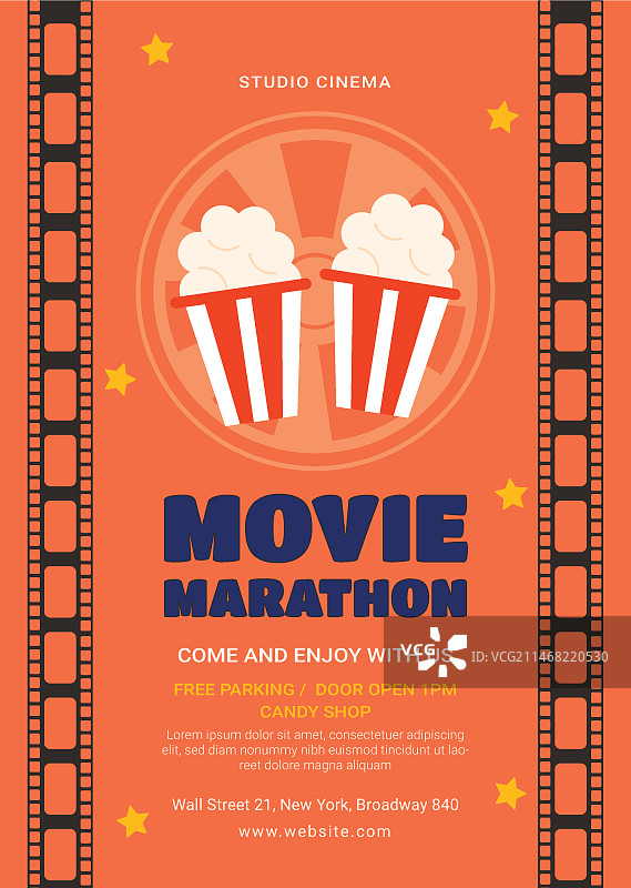 扁平风格电影节海报图片素材