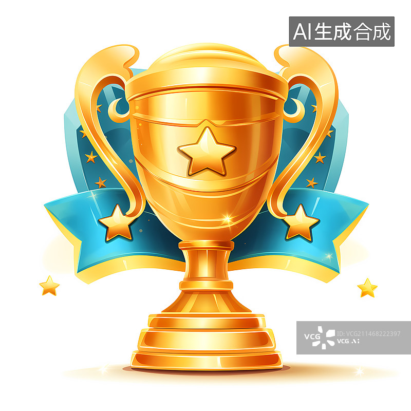 【AI数字艺术】金属3D奖杯图片素材
