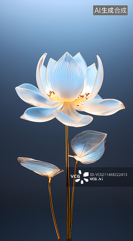 【AI数字艺术】清新荷花图片素材