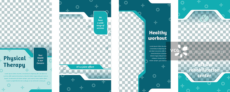 扁平风格的理疗师Instagram快拍图片素材