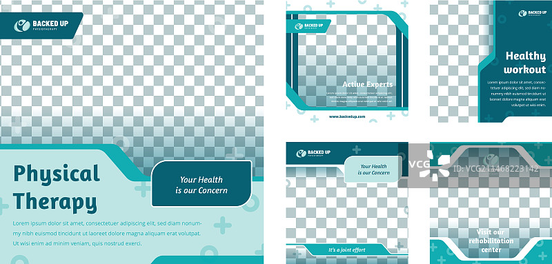 扁平风格理疗师帮助Instagram帖子图片素材