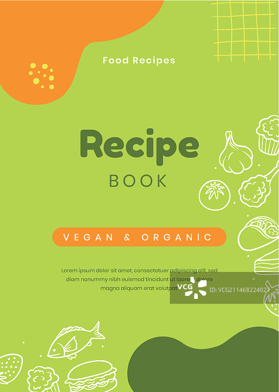 手绘食谱书模板图片素材