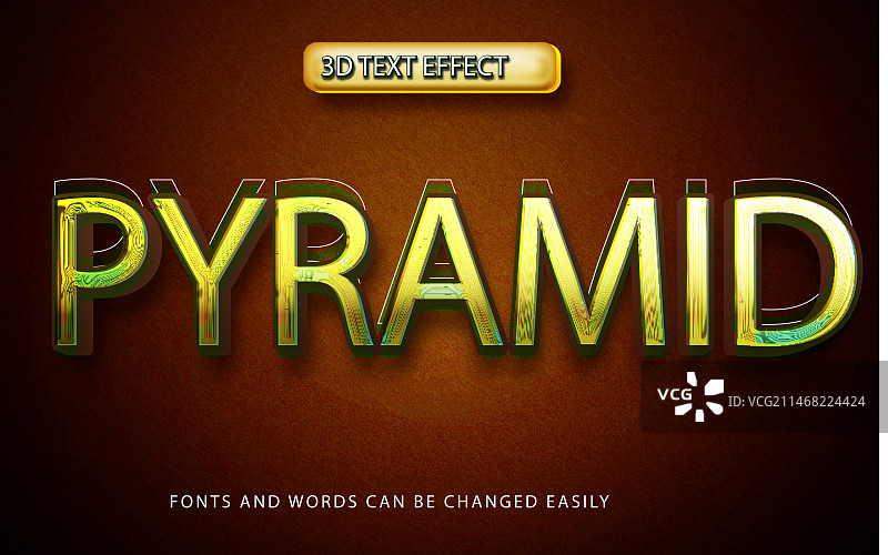金字塔3D可编辑文字效果样式图片素材