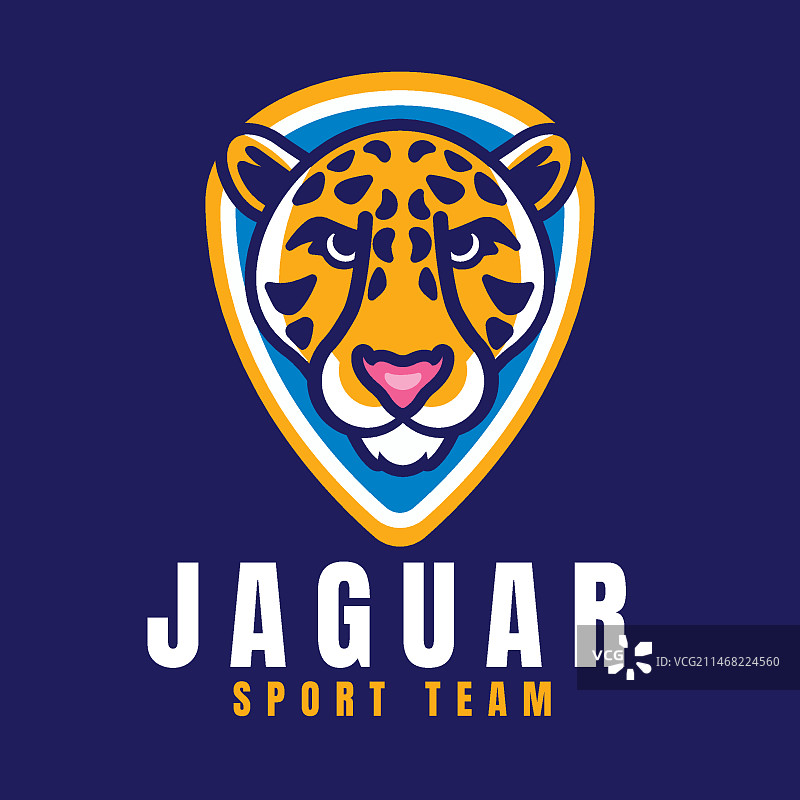 扁平风格美洲虎Logo模板图片素材