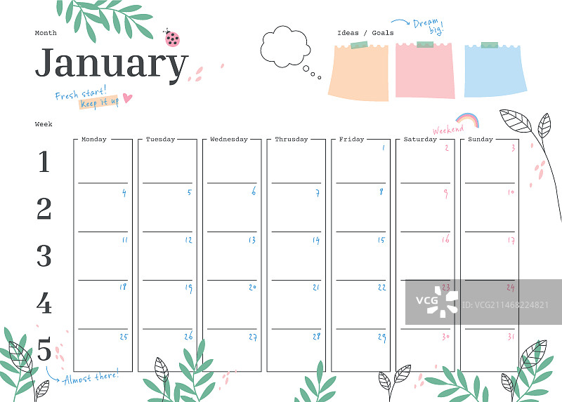 月度子弹日记计划本图片素材