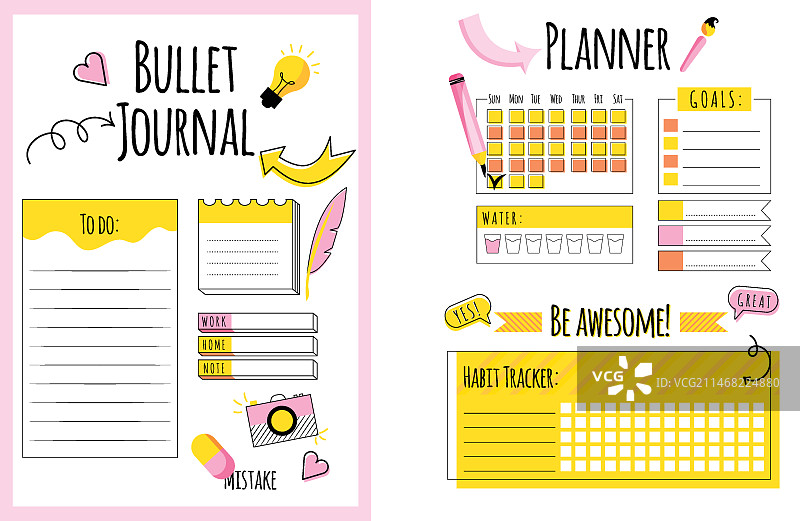 子弹日记计划本套装图片素材