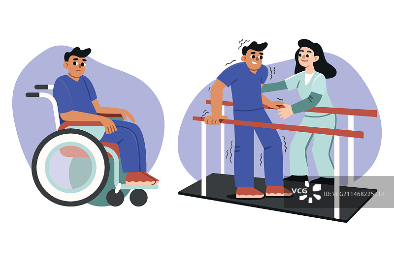 手绘扁平设计多发性硬化症插画图片素材