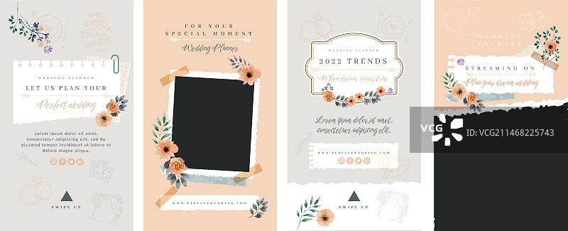 水彩婚礼策划模板图片素材