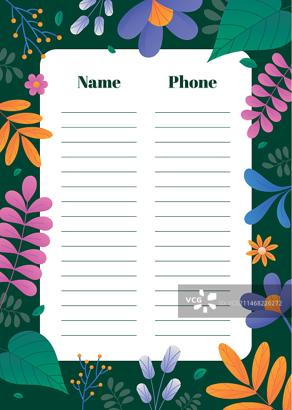 渐变电话簿模板图片素材