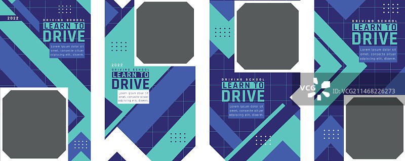 扁平风格驾校模板图片素材