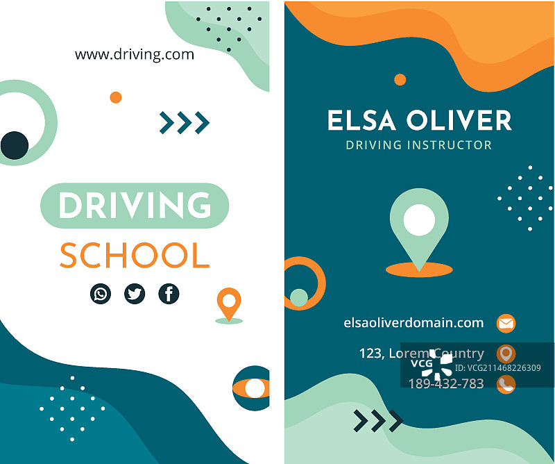 手绘抽象驾驶学校模板图片素材