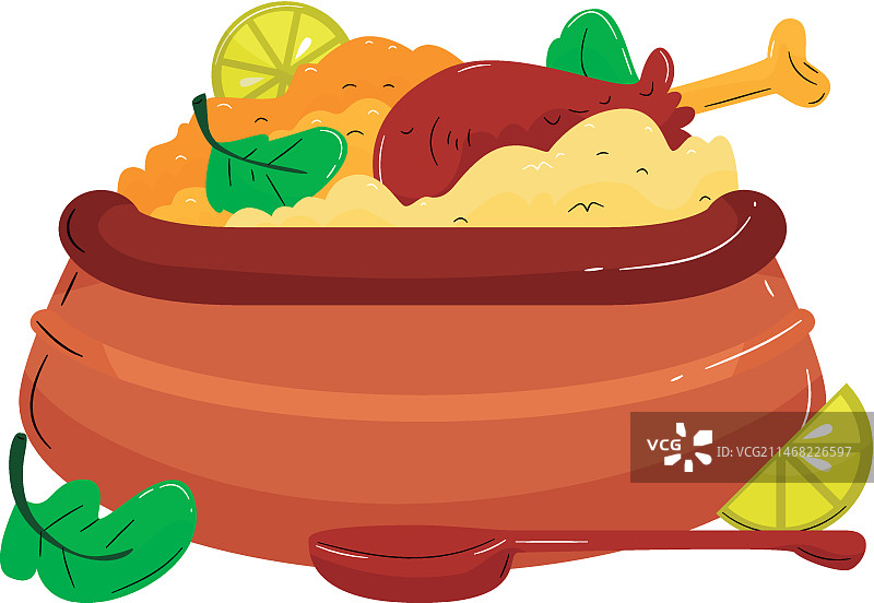 碗装美味鸡肉比尔亚尼饭图片素材