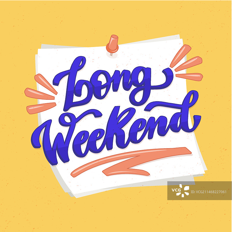 手绘Long Weekend字样图片素材
