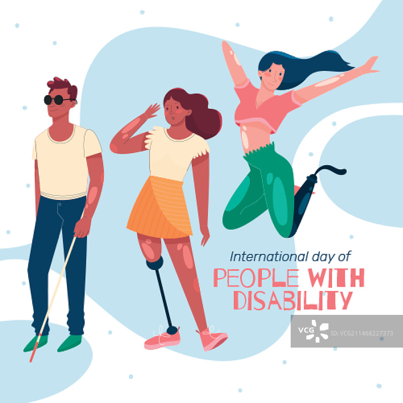 扁平风格国际残疾人日图片素材