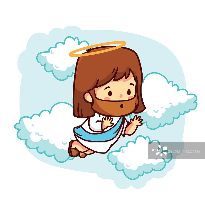 手绘可爱耶稣插画图片素材