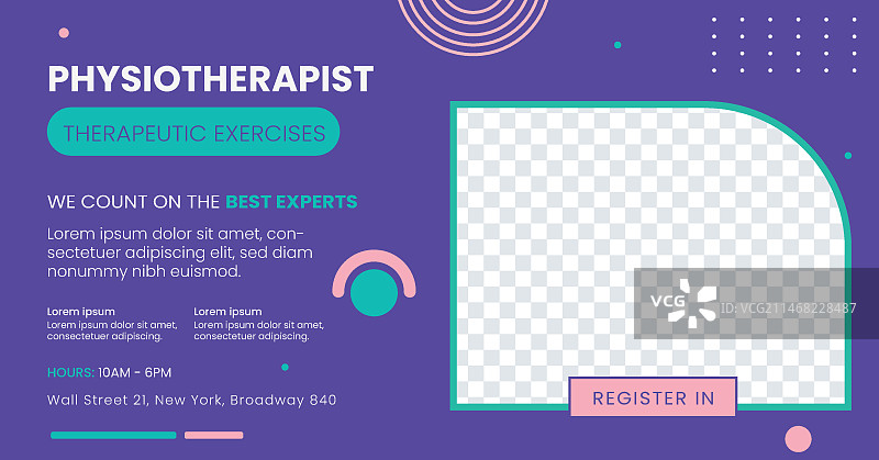 扁平风理疗师社交媒体促销模板图片素材