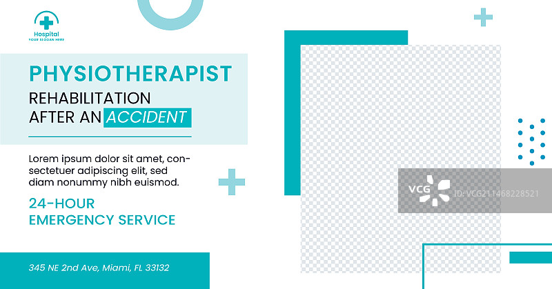 扁平风理疗师社交媒体促销模板图片素材