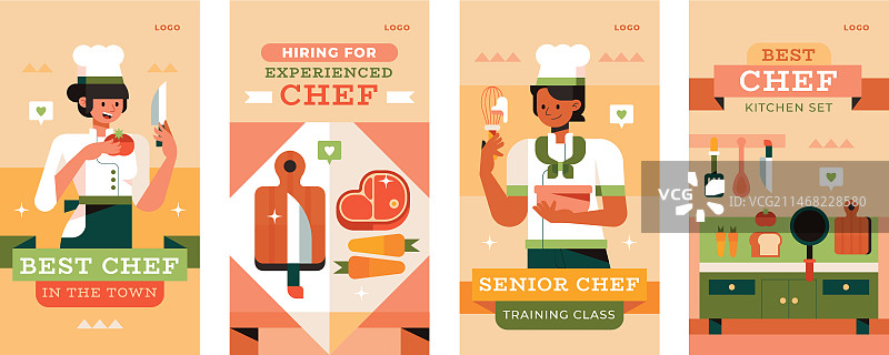 厨师职业生涯Instagram帖子合集图片素材
