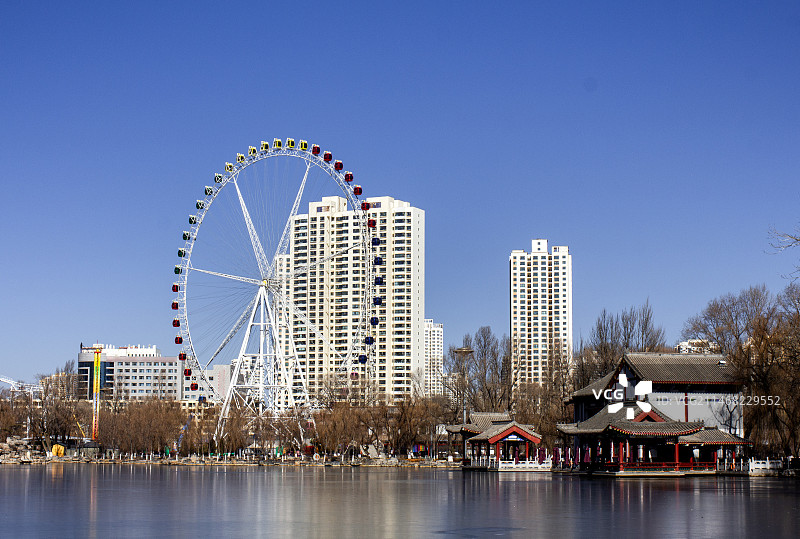 西宁人民公园冬季图片素材