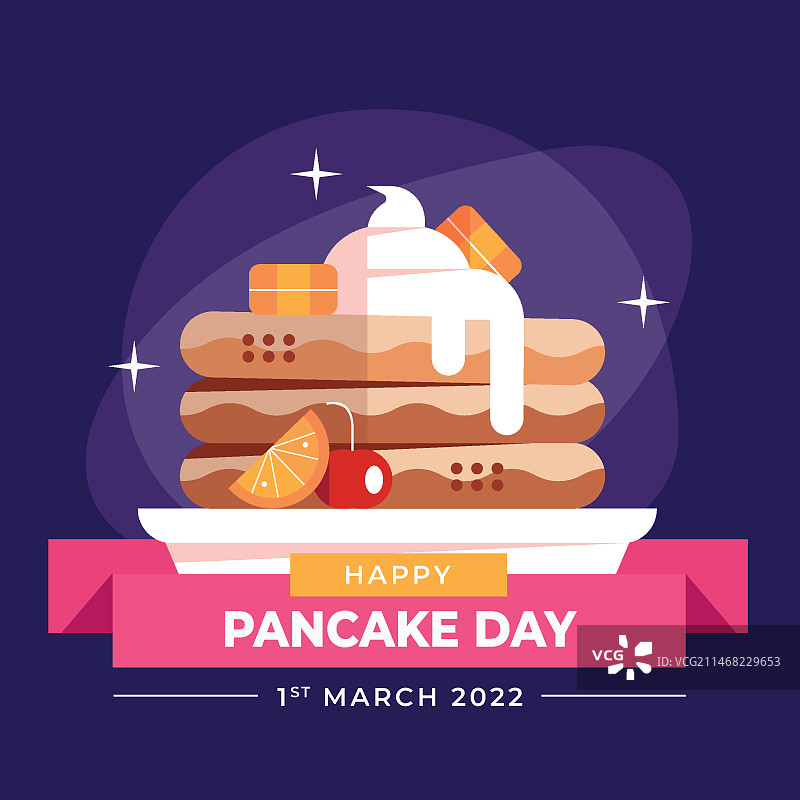 扁平煎饼日插画图片素材