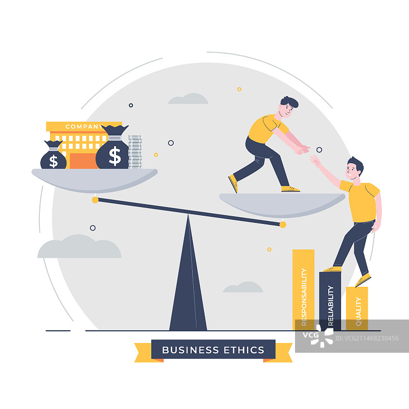 商业道德插画图片素材