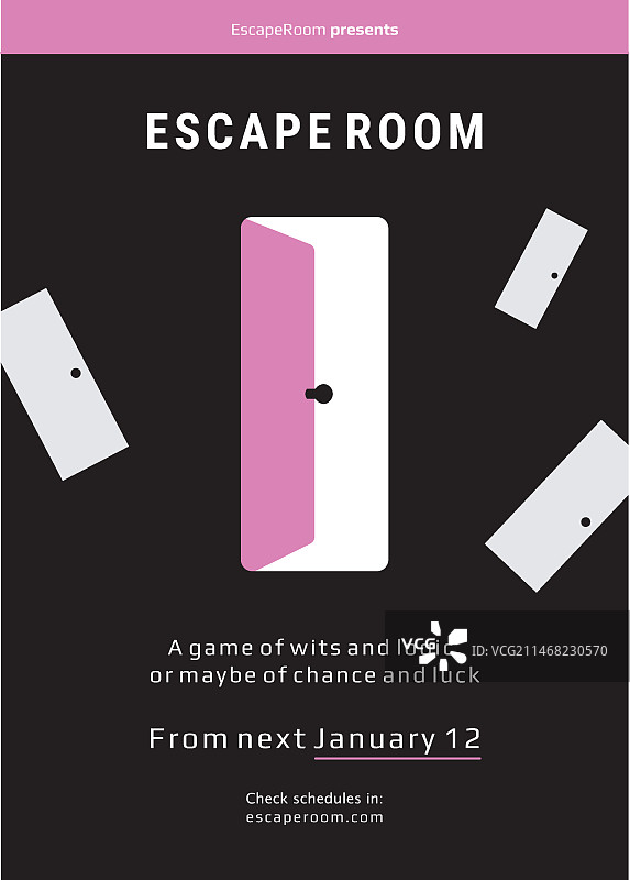 手绘密室逃脱海报模板图片素材