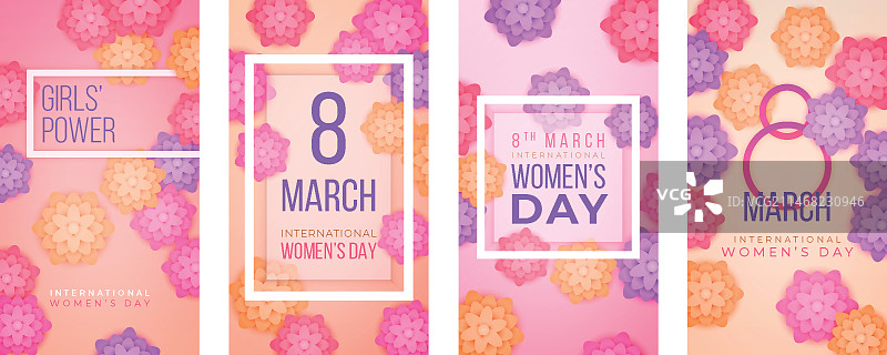 国际妇女节渐变Instagram快拍合集图片素材