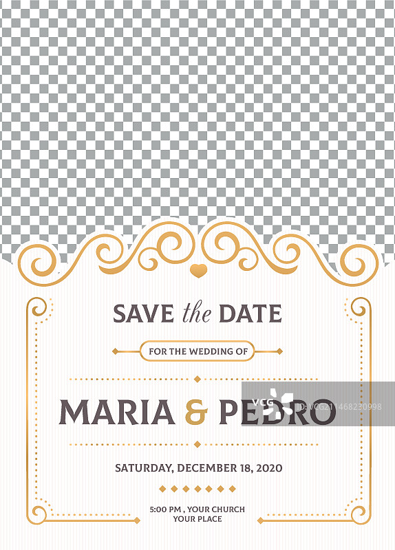 婚礼情侣邀请卡图片素材