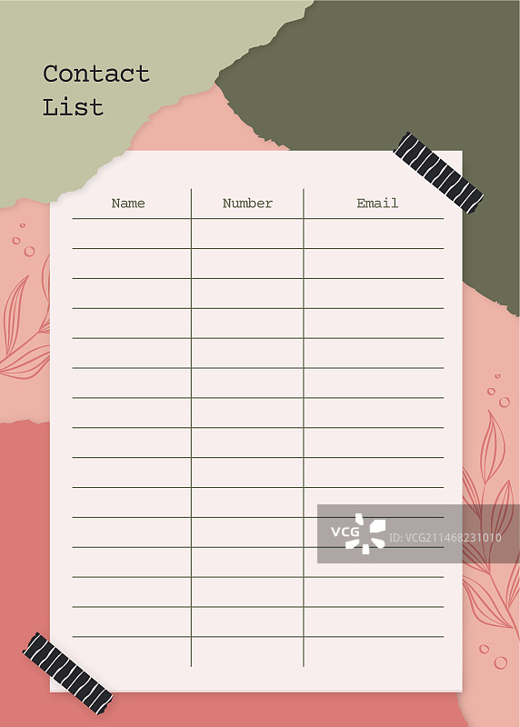 手绘电话簿模板图片素材