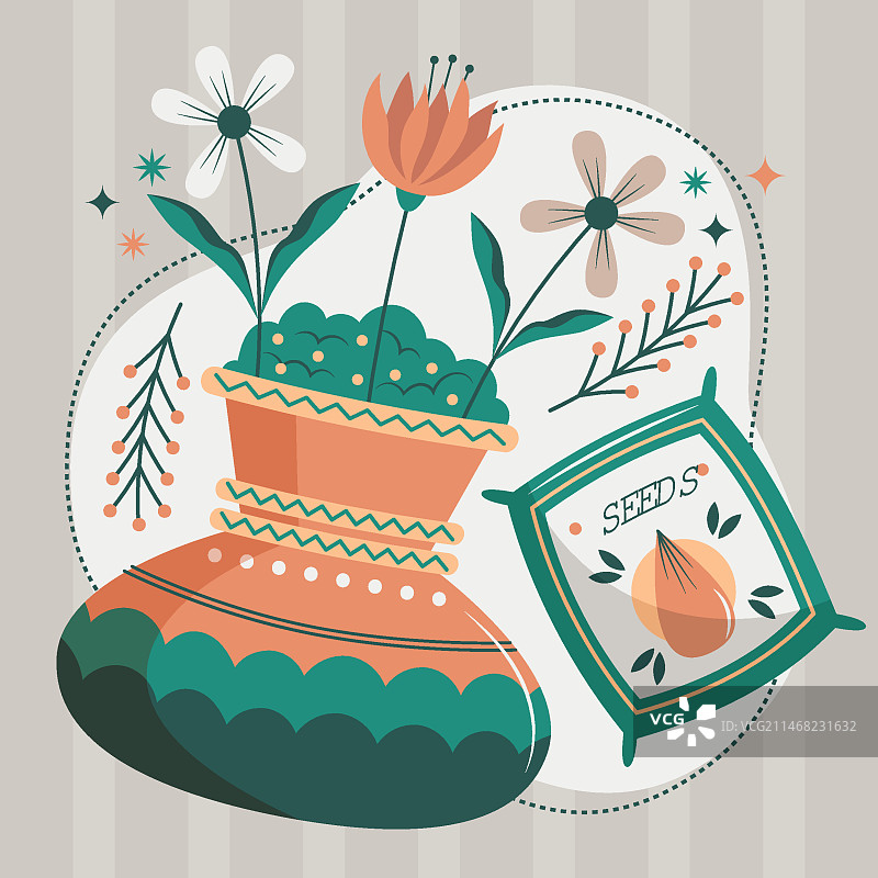 手绘柔和色彩插画图片素材