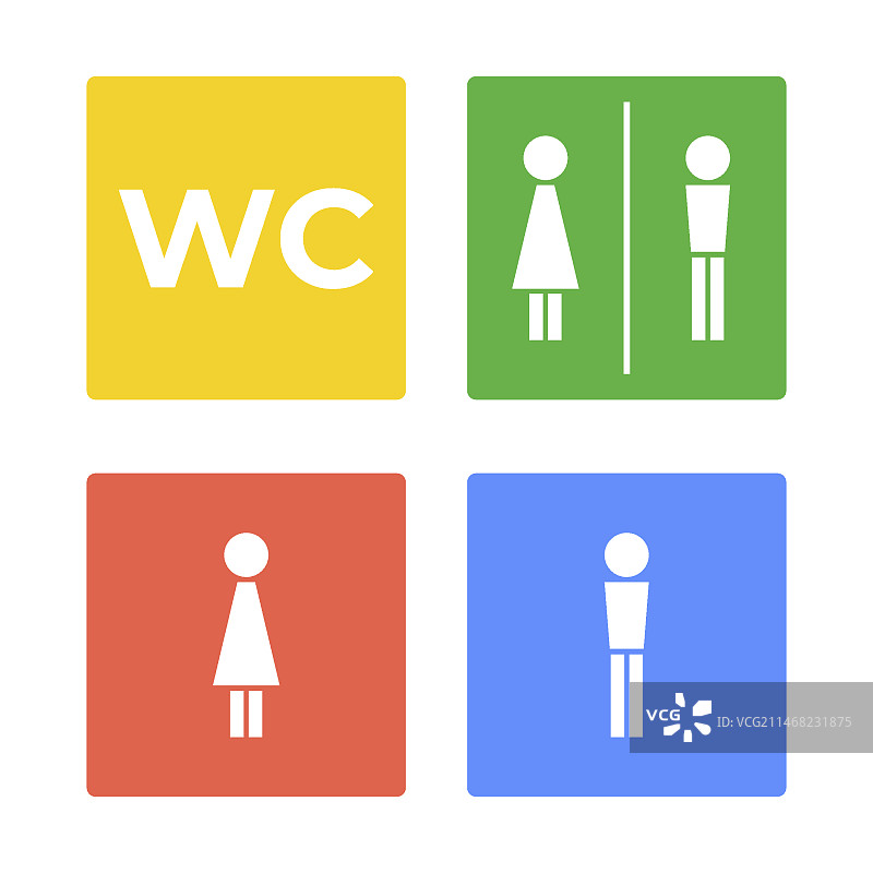 手绘卫生间图标合集图片素材