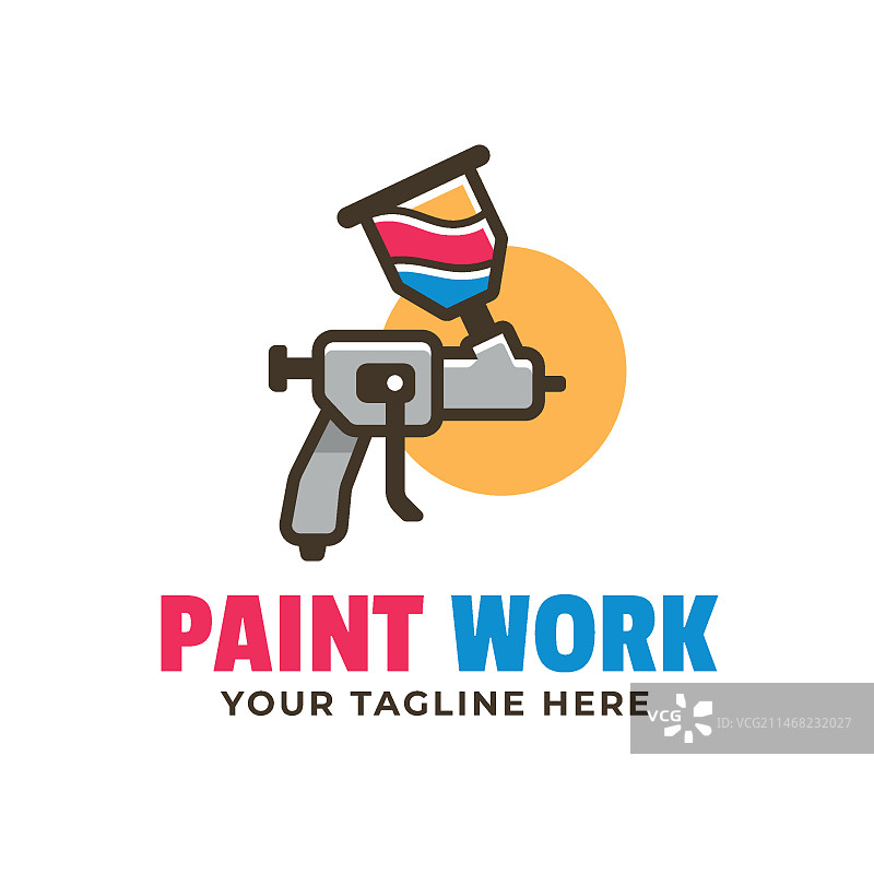 手绘喷枪Logo设计图片素材