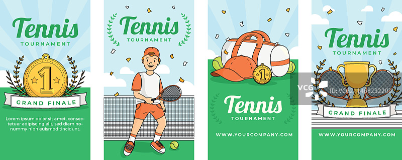 手绘网球比赛Instagram快拍图片素材