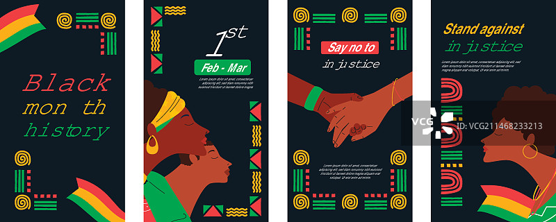 扁平黑人历史月Instagram快拍合集图片素材