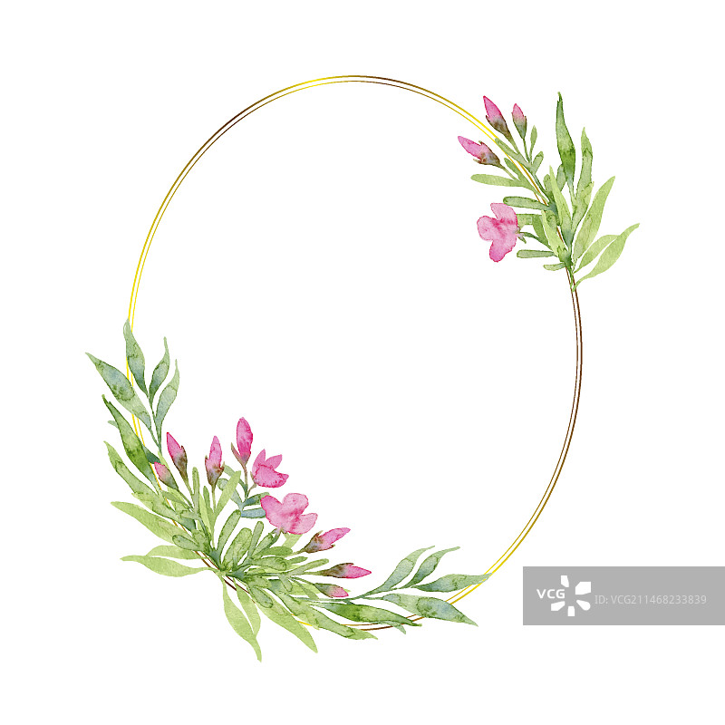 水彩花卉春季边框模板图片素材