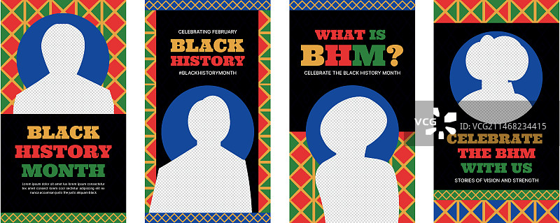 扁平黑人历史月Instagram快拍合集图片素材