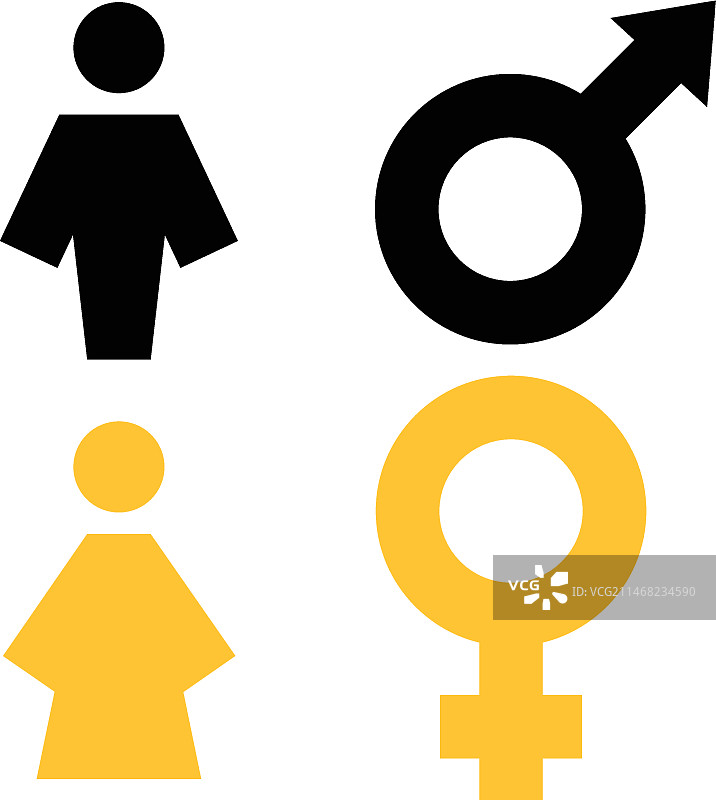 扁平风格男女符号图片素材