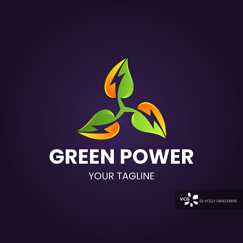 渐变可再生能源Logo模板图片素材