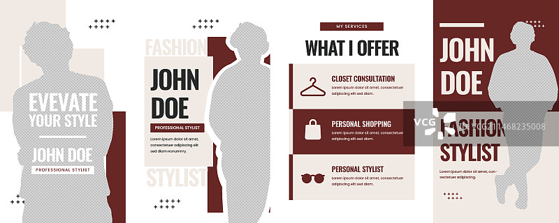 扁平风格时尚造型师Instagram快拍图片素材