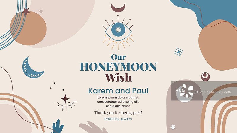 手绘波西米亚风蜜月旅行YouTube缩略图图片素材