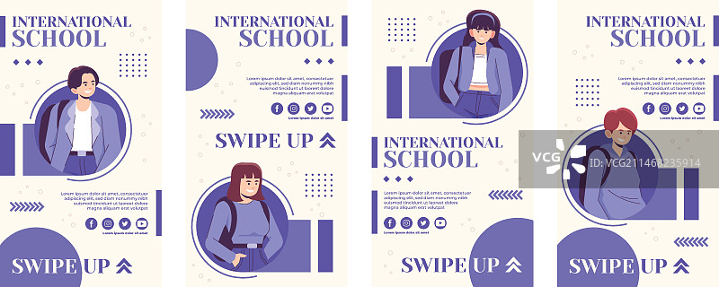 扁平风格国际学校Instagram快拍图片素材