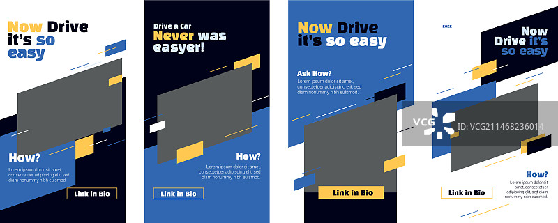 扁平风格驾校Instagram快拍模板图片素材