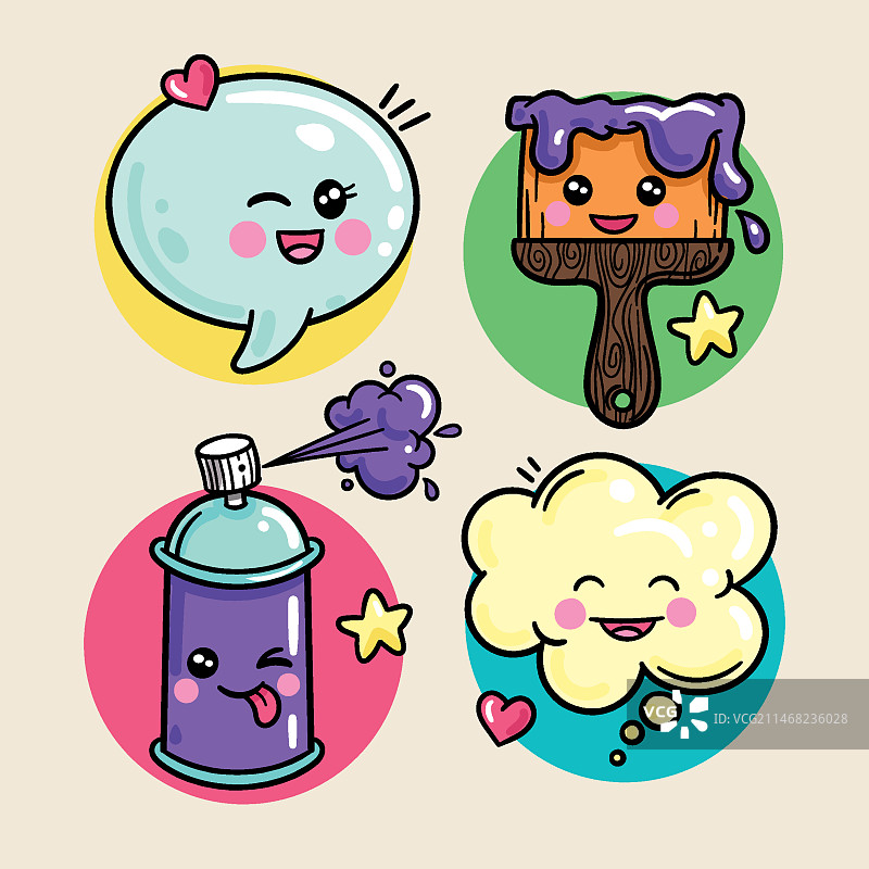 彩色卡哇伊创意包图片素材