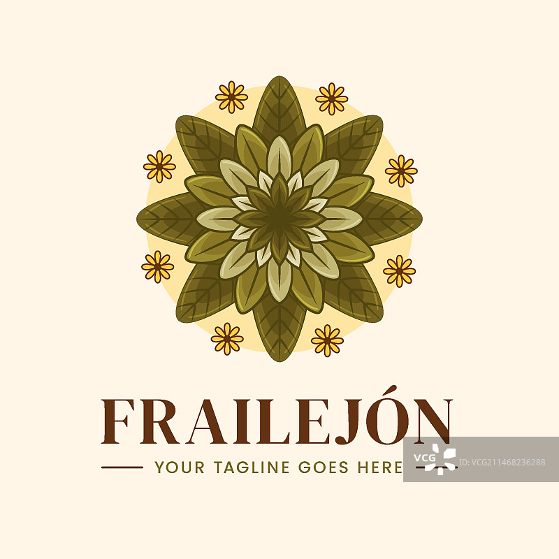 手绘百岁兰植物标志图片素材