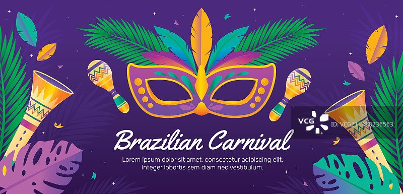 巴西狂欢节横幅模板图片素材