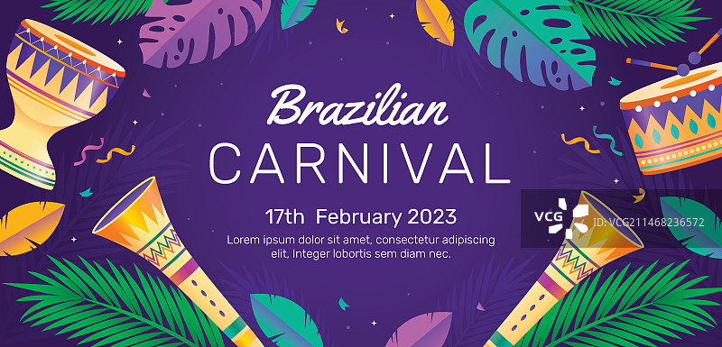 巴西狂欢节横幅模板图片素材