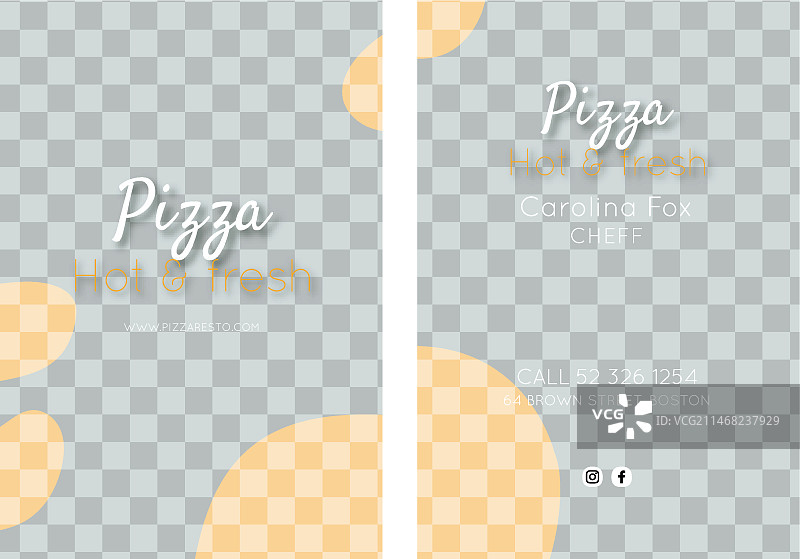 双面披萨餐厅名片图片素材
