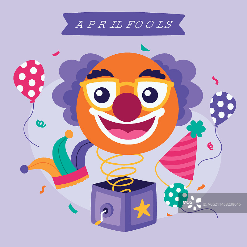 手绘愚人节插画图片素材